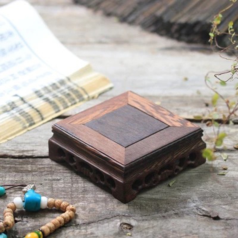 厂家直销功夫茶具配件鸡翅木壶垫底座隔热壶托花梨木茶壶架