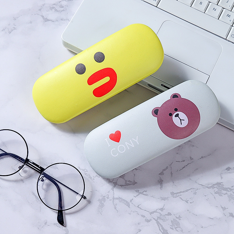 Wholesale men's and women's students Korean-style small fresh cute ins simple portable iron plate drop-resistant glasses case Wholesale men's and women's students Korean-style small fresh cute ins simple portable iron plate drop-resistant glasses case
