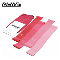 多功能粉色四件套瑜伽乳膠拉力圈健身阻力帶拉力繩阻力圈