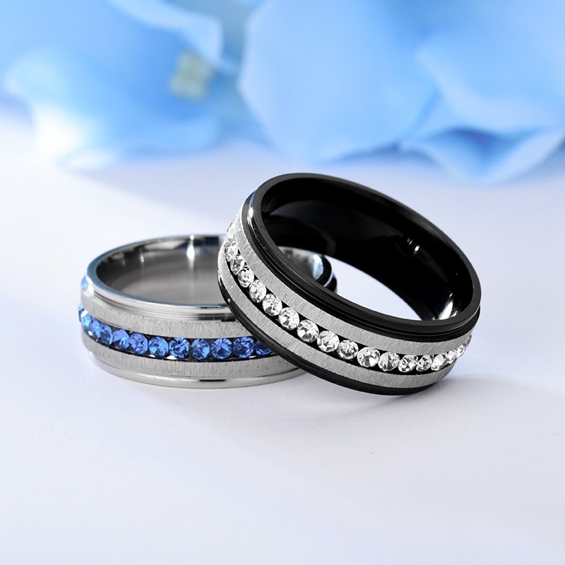 Wholesale Stainless Steel Full Color Diamonds Ring Nihaojewelry display picture 2