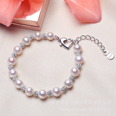 Pearl Bracelet wholesale 7-8mm circular freshwater Pearl Bracelet wholesale Zhuji Pearl Manufactor Direct selling