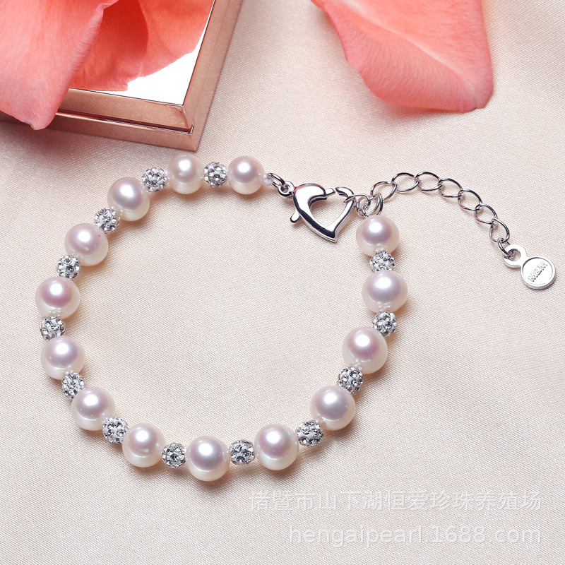 Pearl Bracelet wholesale 7-8mm circular freshwater Pearl Bracelet wholesale Zhuji Pearl Manufactor Direct selling