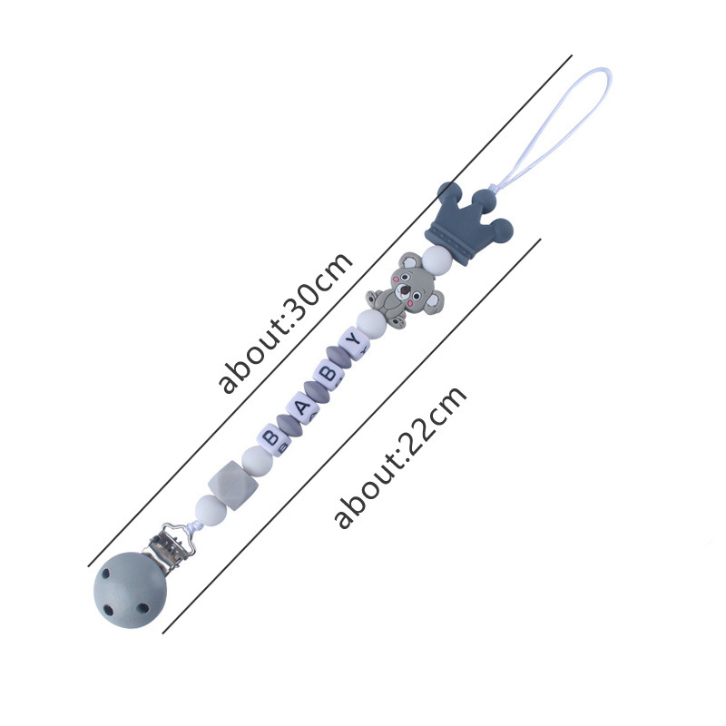 Patrón de dibujos animados de bebé de silicona chupete Cadena de dientes de bebé Cadena de molienda chupete cadena anti-caída comercio exterior