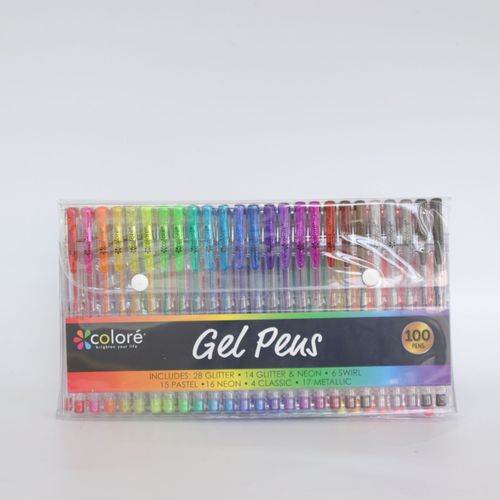 Cross-border new factory direct selling creative drawing student adult 100 color gel pen watercolor pen brush
