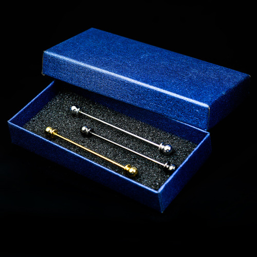 ebay Amazon metal ball with stand men's breast pin formal shirt collar pin collar flower one-piece spiral clasp