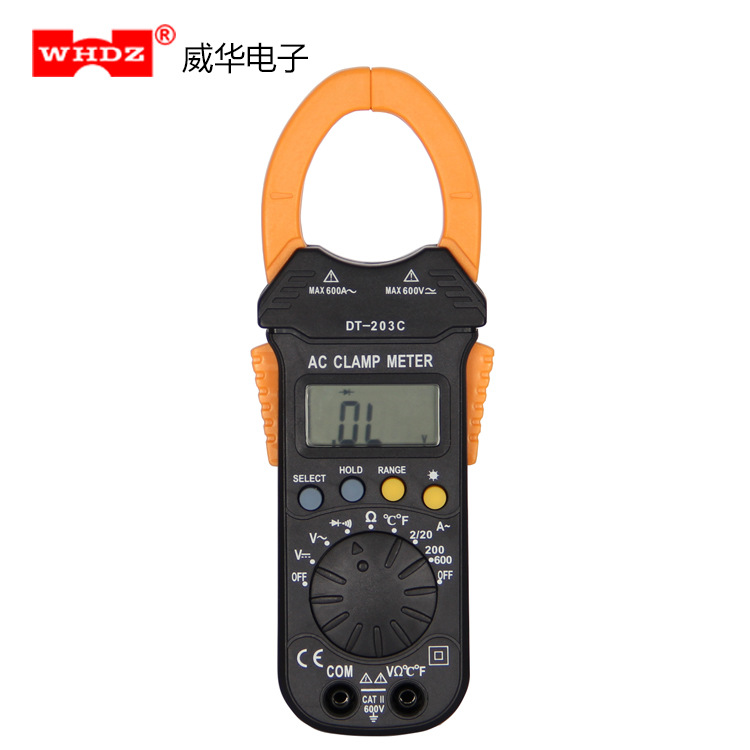 钳形电流表 DT203T  电流测试 真有效值 钳形表 威华电子