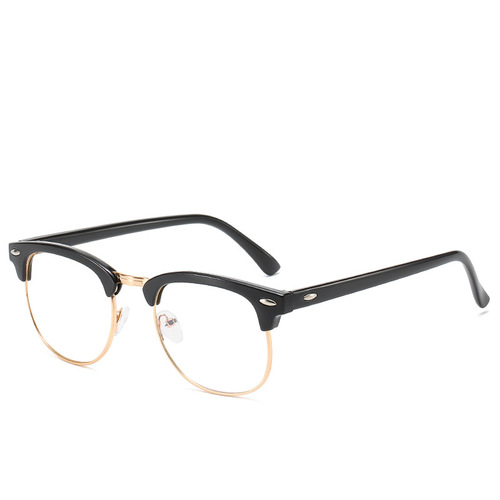 Anti-radiation blue light ultraviolet flat mirror glasses frame half frame retro rice nail myopia glasses frame trend