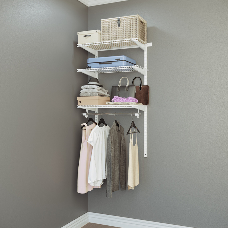 【十年质保】巧精灵开放式组合衣架纯环保金属衣柜小户型可定制|ms