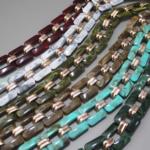 vintage Acrylic Resin Chain vintage Colorful Resin Handmade Detachable Thick Chain Shoulder Strap Resin Shoulder Strap