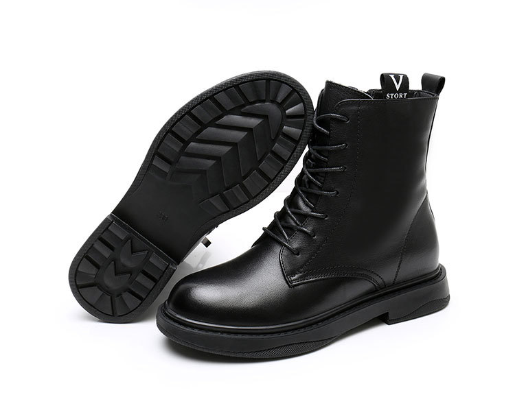 Leather Ankle Boots Women Spring New Boots Women's Shoes Autumn Thick Soled British Fashion Martin Boots Leather Shoes