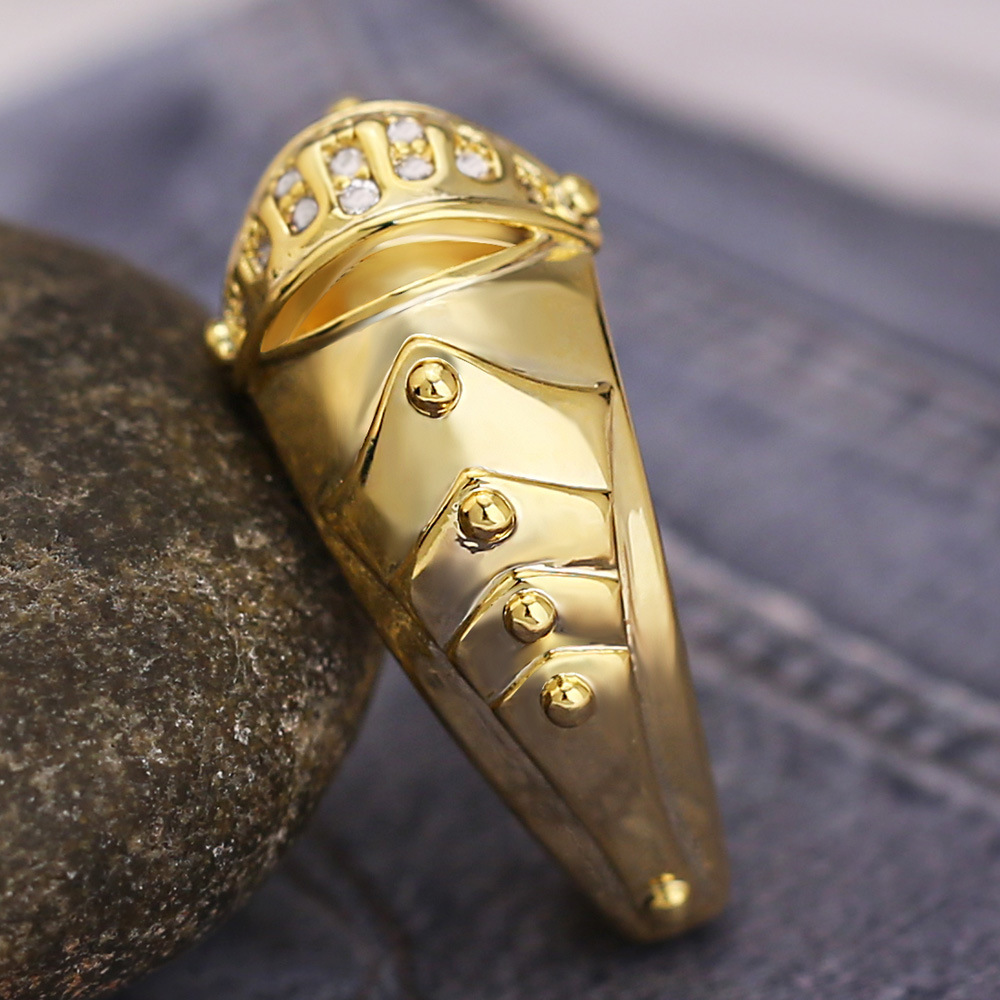 Fashion Geometric Copper Inlay Zircon Rings 1 Piece