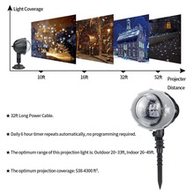 新款户外投影LED下雪灯跨境电商产品图案灯 防水庭院装饰舞台