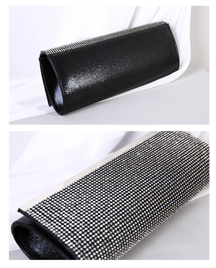 Black Gold Silver Pu Leather Solid Color Hollow Square Clutch Evening Bag display picture 1