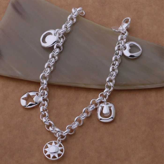 Серебряное украшение, браслет, оптом, европейский стиль, Aliexpress