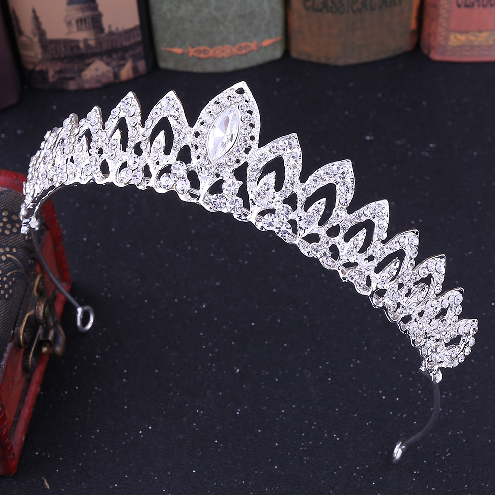 Dame Feuille Alliage Incruster Strass Couronne 1 Pièce display picture 1