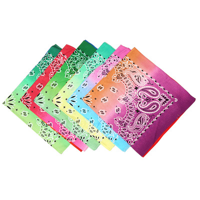 头巾嘻哈定制渐变方头巾 户外骑行头巾 腰果花无缝欧美厂家直销