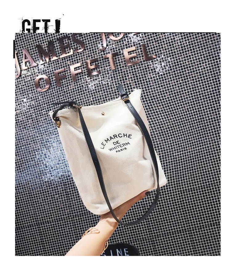 Manufacturer Sale Canvas Women 2021 Summer New Simple Korean Single Shoulder Crossbody Personalized Printed_voghion.com