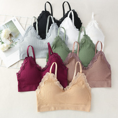 Sports Bralette Strappy Seamless One-Piece Underwire-Free Sports Bra with Mesh for Women, Backless Camisole