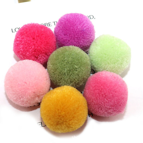 2.5cm cashmere wool ball polyester ball colorful rabbit fur hair ball headwear wool ball keychain plush ball pendant