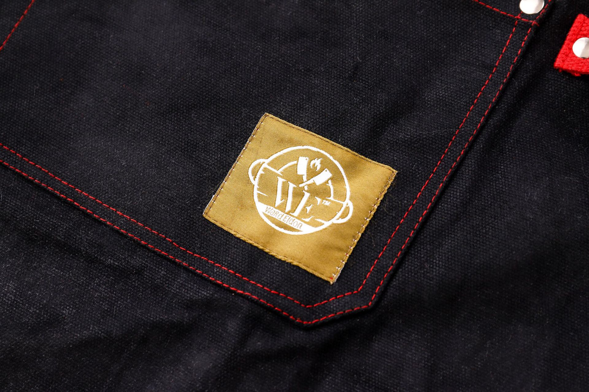 黑色耐用男士餐廳圍裙 烹飪圍裙  燒烤圍裙 3口袋