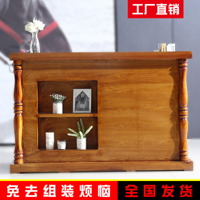 复古服装店收银台店铺小型简约现代美容院吧台桌奶餐厅前台接待台