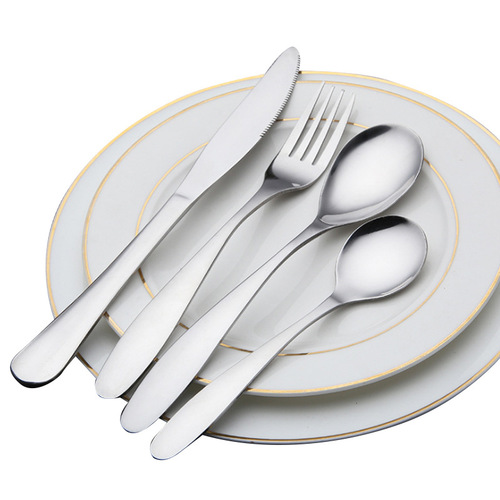Manufacturer wholesale stainless steel tableware, soup spoon, hotel supplies, thickened ice cream spoon, knife and fork, stainless steel knife, fork and spoon