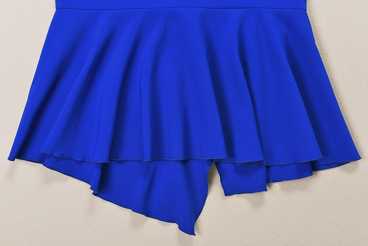 0309-07 荷叶边鱼尾连衣裙SMLXL码颜色紫色蓝色面料