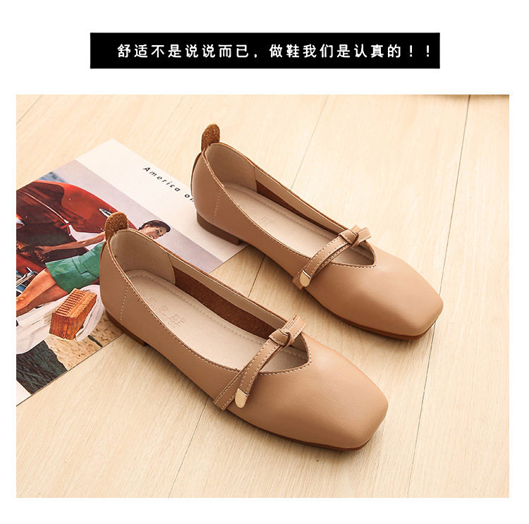 Giày búp bê nữ Mary Jane mũi vuông gót thấp 1-3 cm, form rộng cho chân bè, cỡ lớn — Màu mơ, Màu nâu, Màu đen chi tiết 13