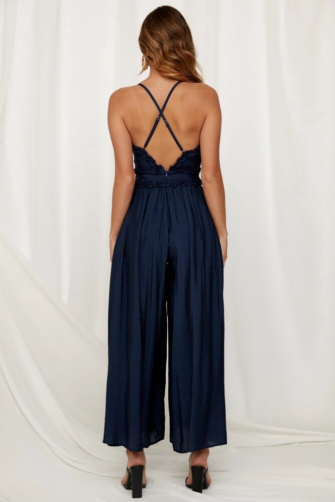 sexy halter frilled jumpsuit NSJRM60063