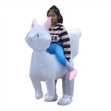 万圣节儿童卡通服装充气服人偶骑行服饰可爱猫猫表演服装派对活动