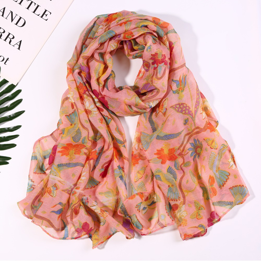 Femmes Style Ig Élégant Fleur Oiseau Polyester Foulard display picture 5