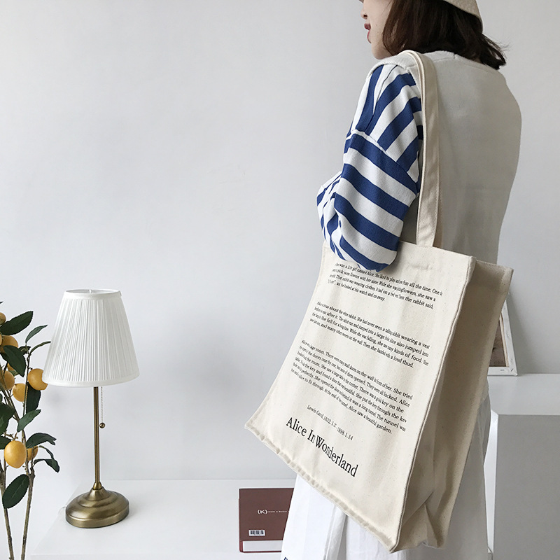 秋冬新款ins学院风休闲大容量单肩帆布包女包百搭手拎袋