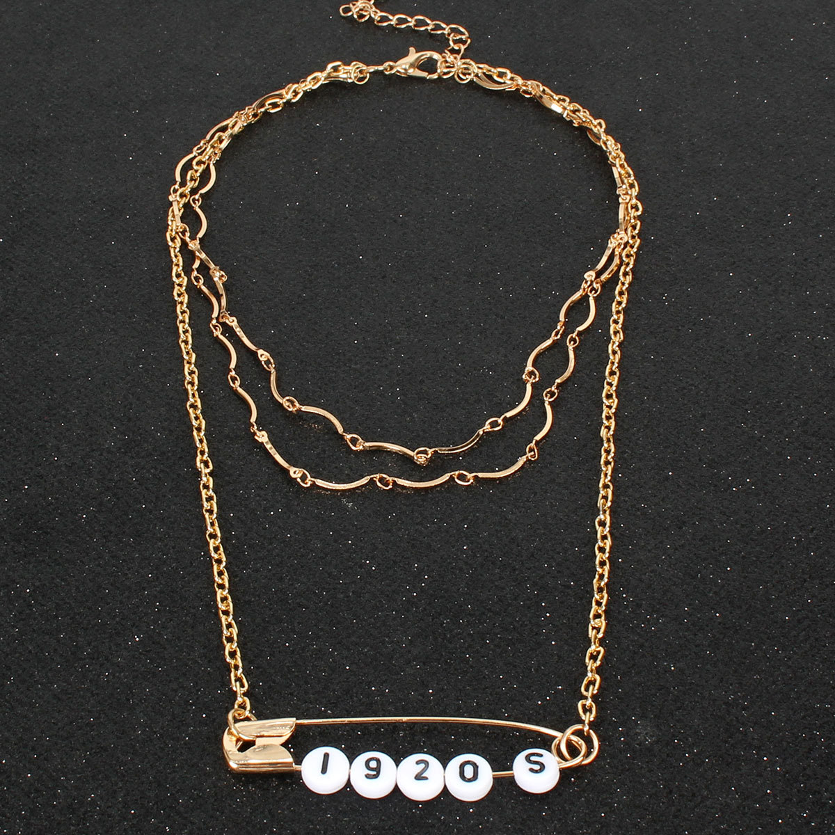 Accessories Pin Digital Pendant Multilayer Clavicle Chain Fashion Popular Necklace Women display picture 3