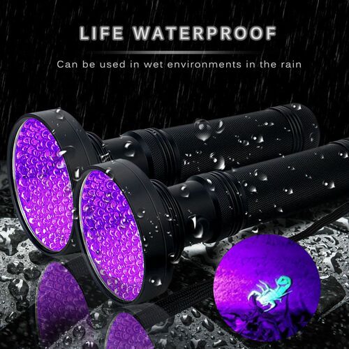 Manufacturer 100LED purple light flashlight UV scorpion flashlight mask fluorescent agent detection flashlight