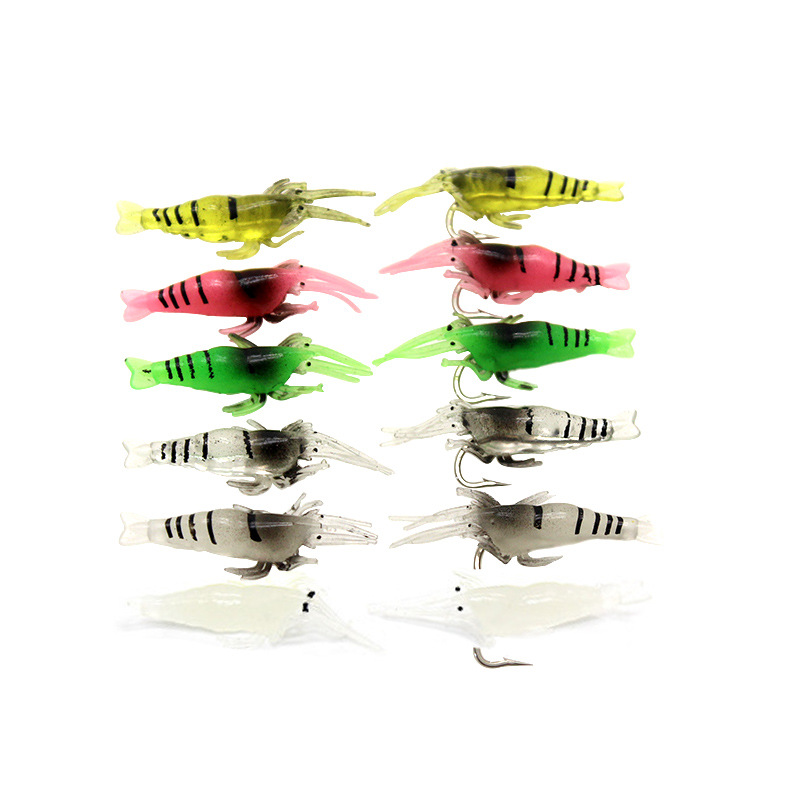 Soft Shrimp Fishing Lures Soft Plastic Baits Bass Trout Fresh Water Fishing Lure