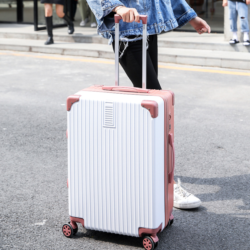 新款拉杆箱铝合金万向轮24寸铝框皮箱旅行箱女行李箱26复古登机箱|ru