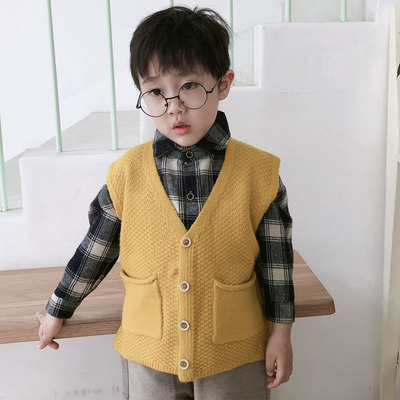 2019 Boy sweater spring clothes Children's clothing baby Cardigan Children spring and autumn children Thin section T-shirts Socket new pattern sweater