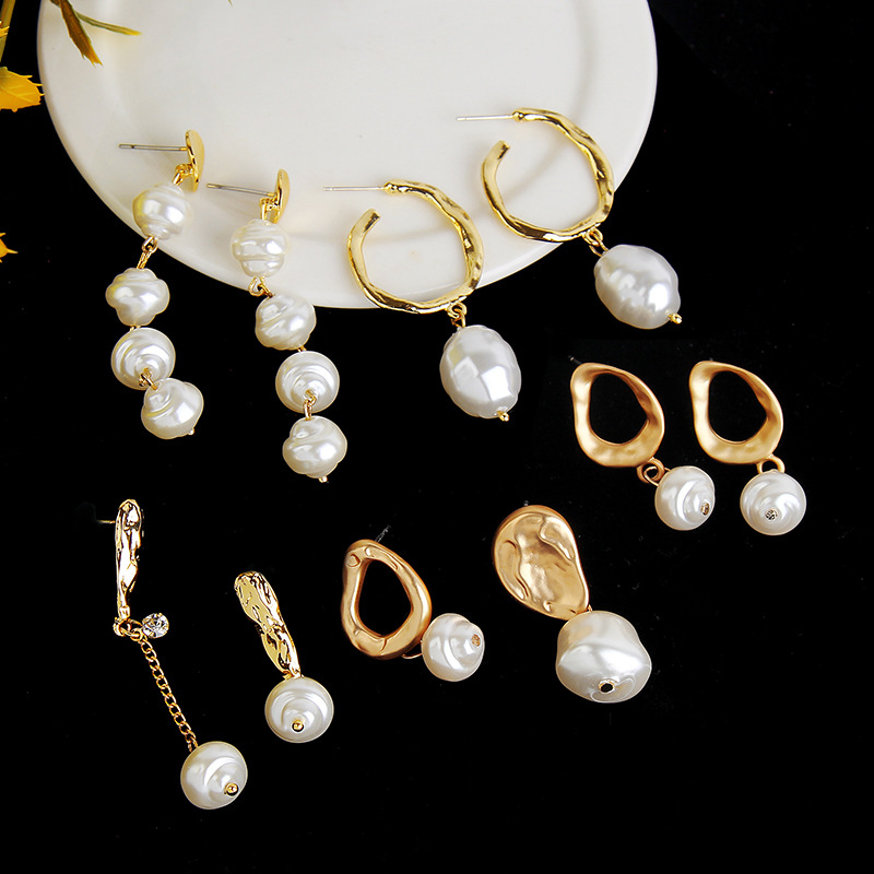 Vintage Imitation Natural Pearl Shaped Earrings