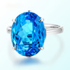 Sapphire ring with stone, fashionable wedding ring, crystal