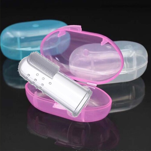 Baby toothbrush soft bristle finger brush set children finger sleeve liquid creative silicone teether wholesale
