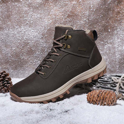 2019 Autumn and winter new pattern male Gaobang Outdoor Shoes Plush Plus gross keep warm Snow boots Climbing shoes Cross border Large 48