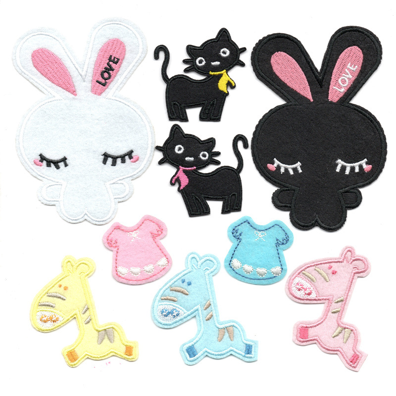 长宽刺绣卡通微章动物布贴现货儿童衣服鞋帽箱包配饰补丁服装辅料