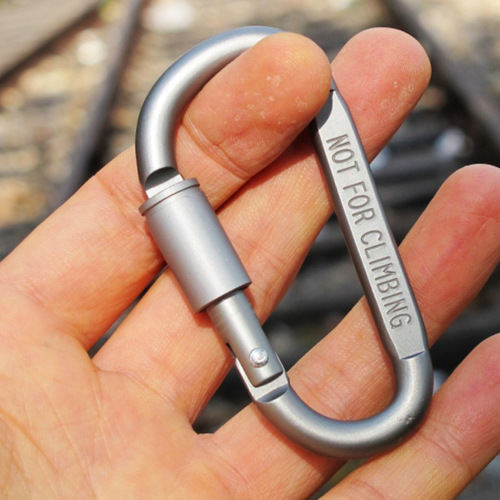 High quality aluminum alloy carabiner D-shaped quick release buckle Amazon D-shaped carabiner multi-functional quick release buckle