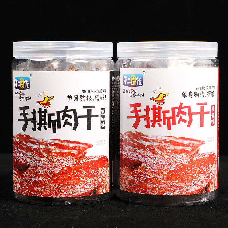 不二食代手撕肉干320g 香辣鸭肉零食小包装卤味休闲小吃鸭脯批发