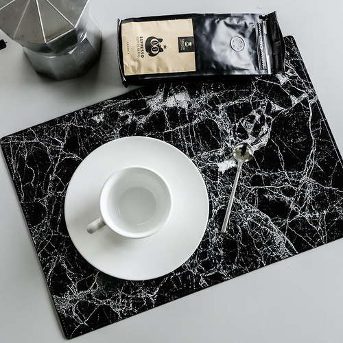 Factory direct sales ins Nordic marble leather placemat insulation mat anti-scalding table mat waterproof and oil-proof western place mat