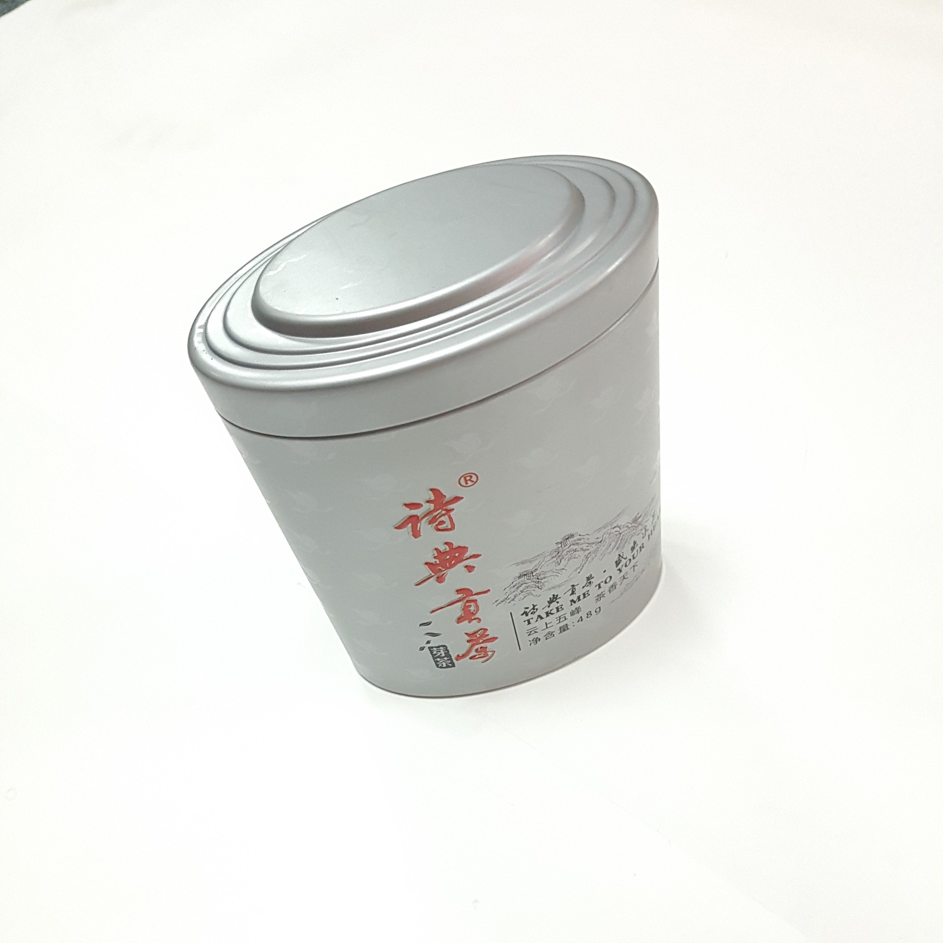 圆铁盒异形茶叶铁罐 马口铁花茶盒 椭圆金属茶叶罐定Z包装