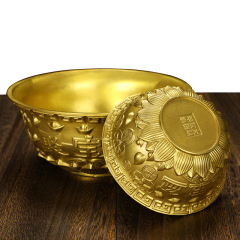 Brass Treasure Pot Ornament, Copper Pot and Bowl Home Decor Living Room Shop Opening Gift Brass Ware Wholesale