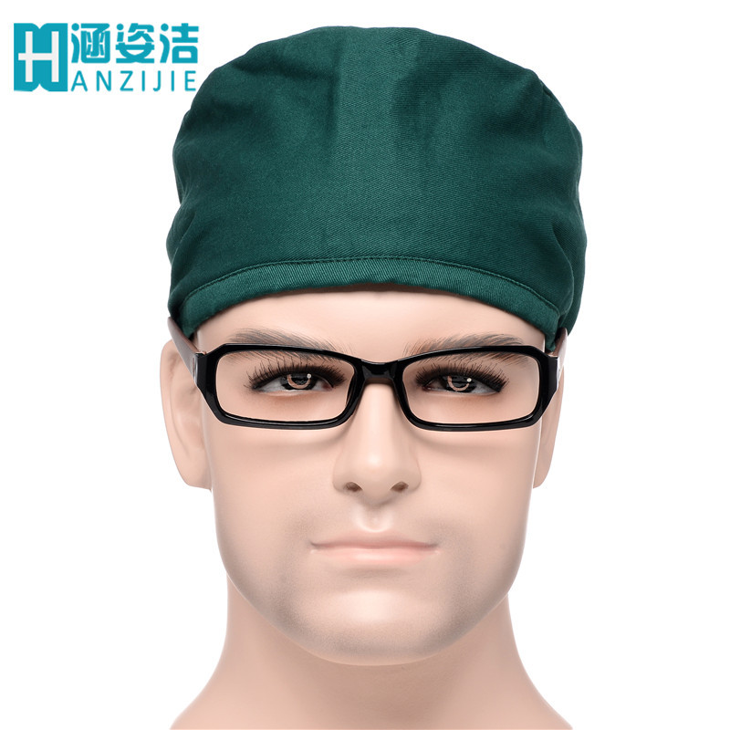 手术帽男女医生护士天蓝色全棉纯色圆顶系带手术室帽子加工-阿里巴巴