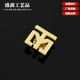 定做金属徽章字母镂空胸章 锌合金胸针金属名牌箱包扣量大价优