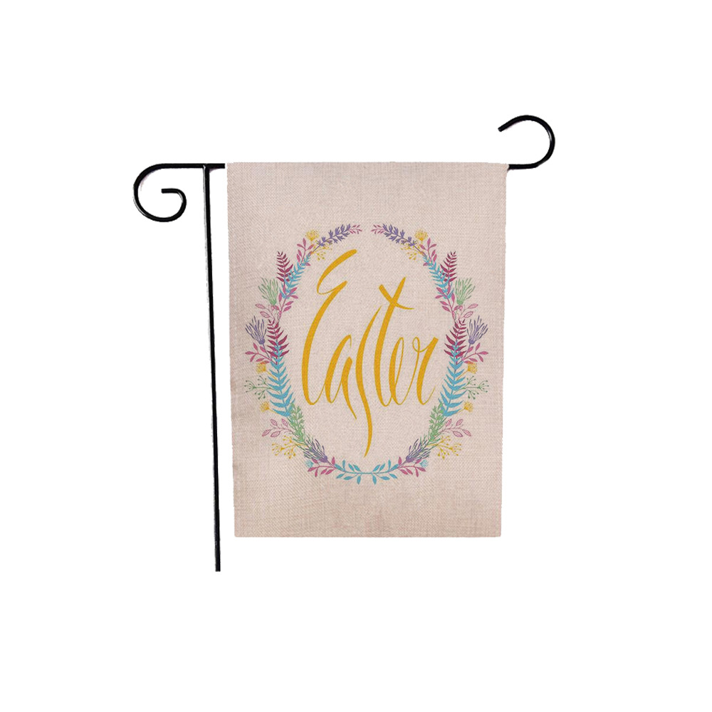 75g Weight Flag Event & Party Supplies 1 Piece, 47*32cm Quantity Linen Material Easter Festival Rabbit, Letter Pattern Cute Style Easter Cute Rabbit Letter Linen Flag Party Supplies Decorations 1 Piece 47*32cm 33